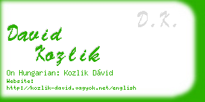 david kozlik business card